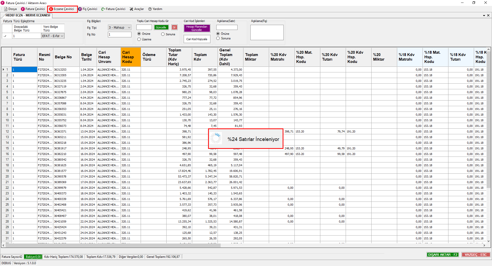 Fiş Aktarma Aşamaları