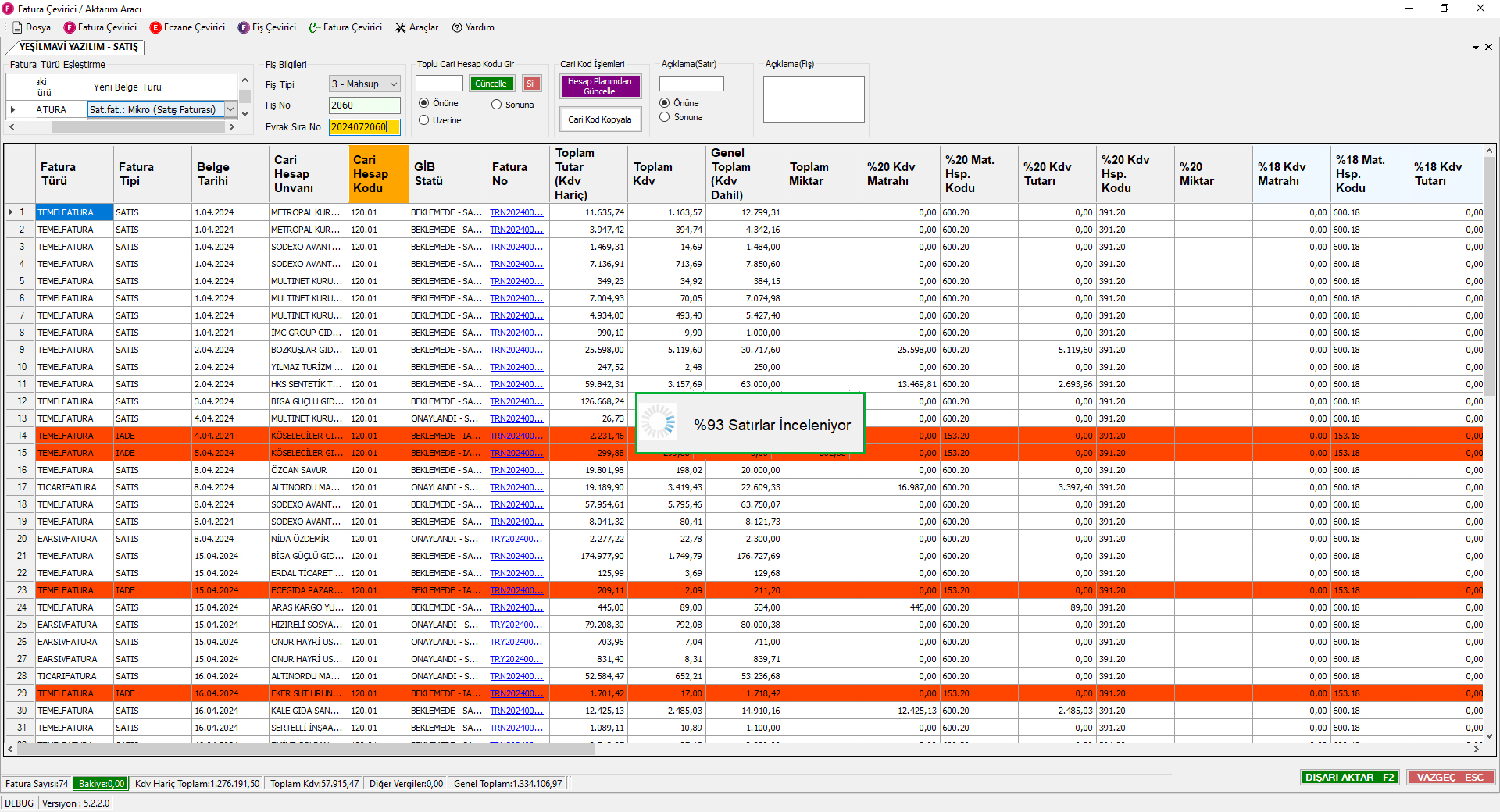 Fiş Aktarma Aşamaları Mikro V17